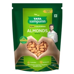 Tata Sampann Pure California Almonds Whole, 200g, Premium Badam Giri, Rich in Protein, Magnesium, Phosphorus, and Dietary Fibre, Premium Nuts & Dry Fruits