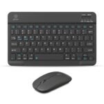 pTron Keyvo KW4 Mini Bluetooth Keyboard & Mouse Combo Set for iPad, Tablets, Smartphones, and Computers, 78 Keys, Ultra-Slim, w/ 1600 DPI Precision Optical Sensor (Black)