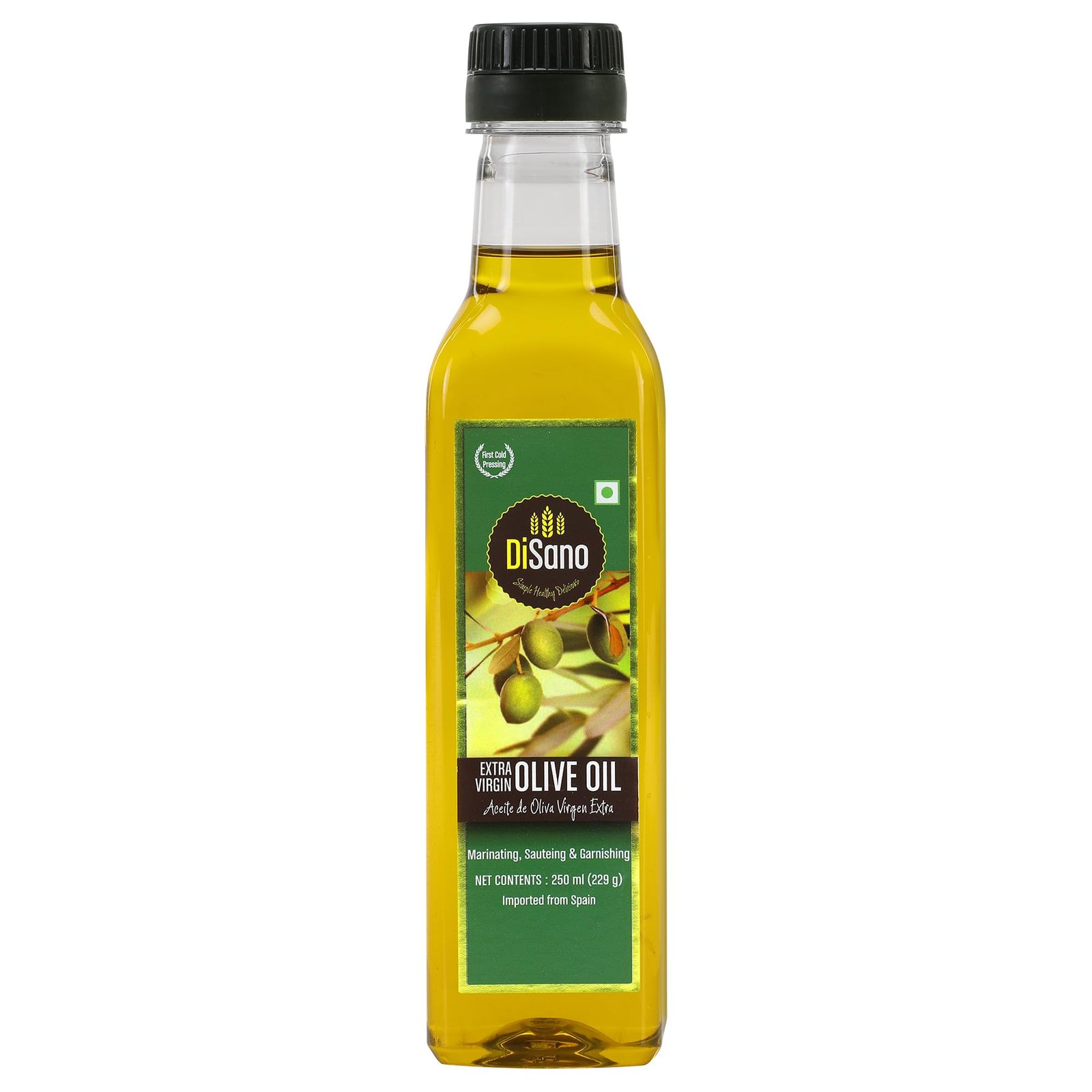 DiSano Extra Virgin Olive Oil 250ml, Cold Pressed, First Extraction, Ideal for Sauteing, Grilling & Dressing