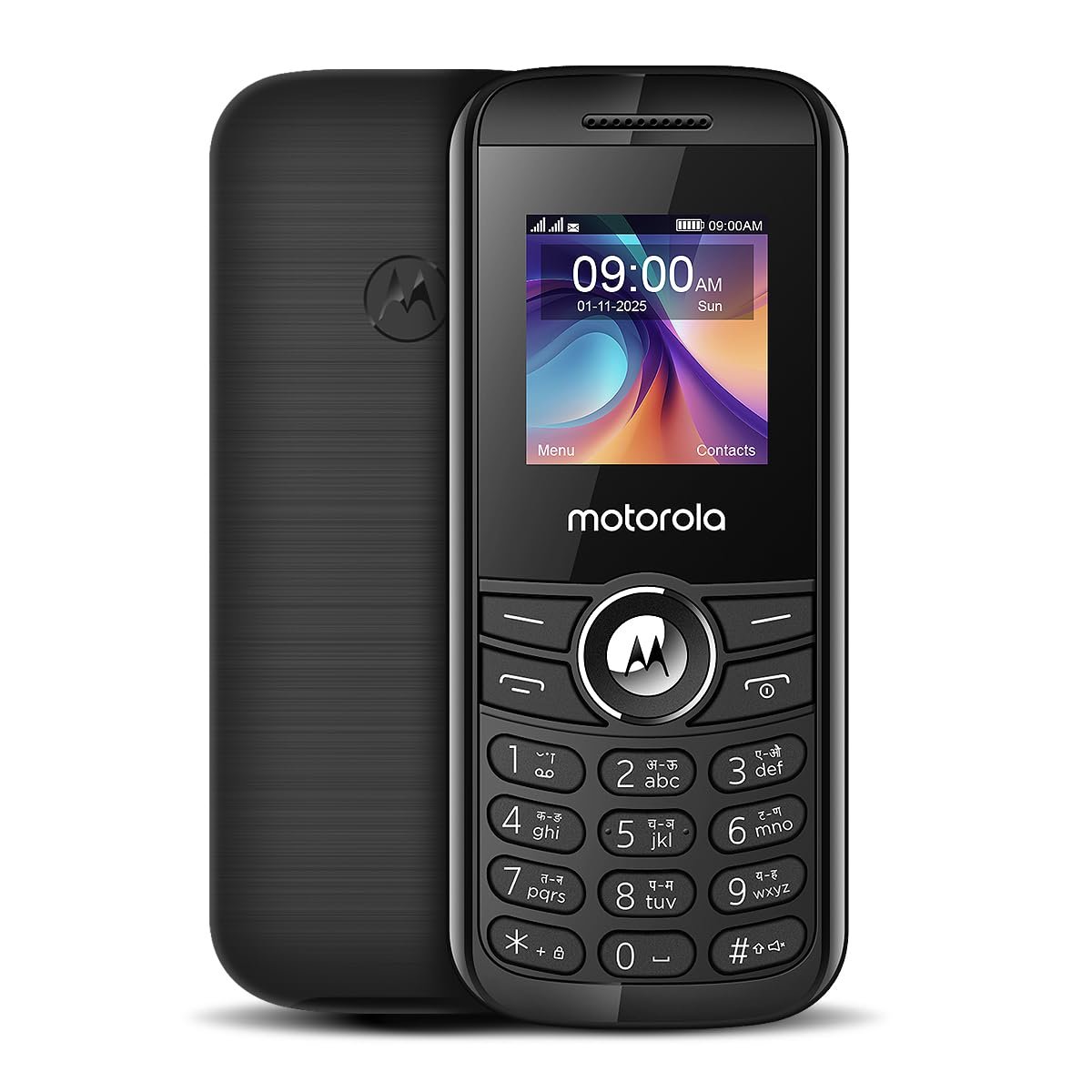 Motorola A100 Keypad Mobile Phone with 2 Years Replacement Warranty, Long Battery Backup, Loud Speaker, Wireless FM Radio, Torch, Durable Feature Phone (Black)