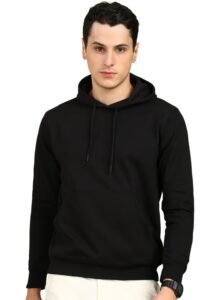 Alan Jones Clothing Men’s Solid Hooded Sweatshirt | Drawstring Hood, Kangaroo Pocket, Ribbed Hem | Regular Fit | Sizes S–5XL | Multiple Colors