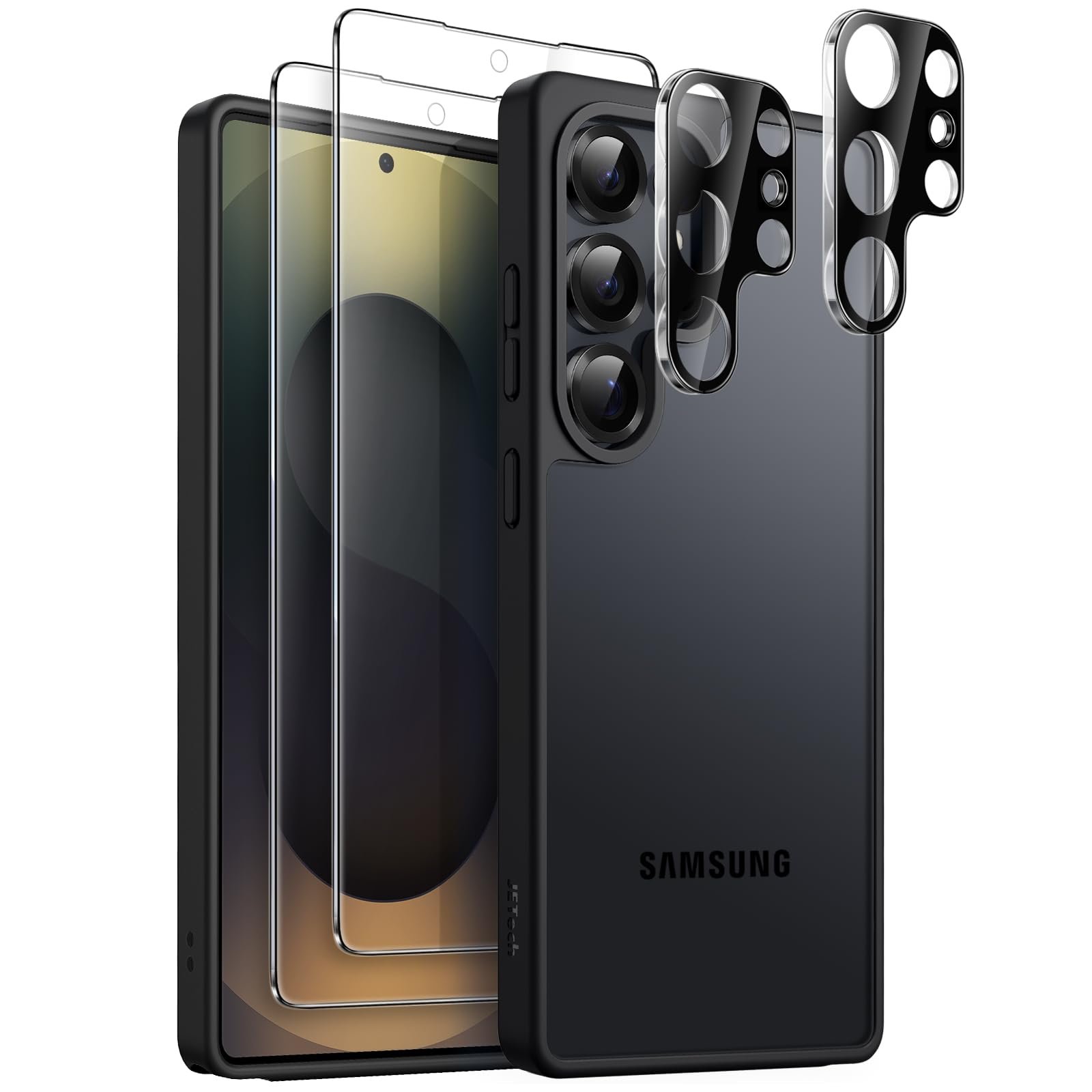 JETech 5 in 1 Matte Case for Samsung Galaxy S25 Ultra, Titanium Black
