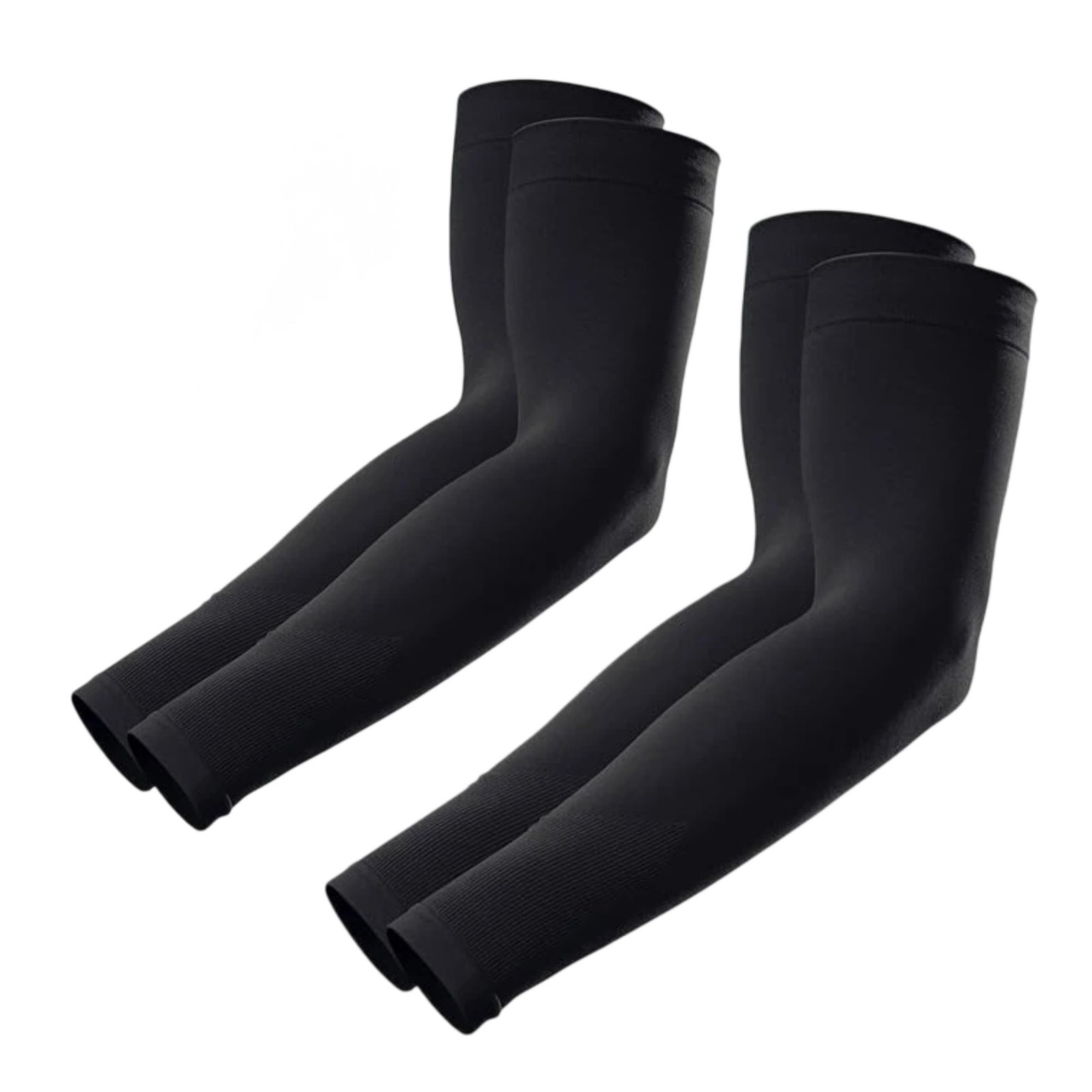 KUHNMARVIN 2 Pairs Arm Sleeves Compression UV Protection Cooling Sun Sleeves Tattoo Cover Up Basketball Arm Sleeves Football Volleyball Sleeve Softball Pickleball (Black).