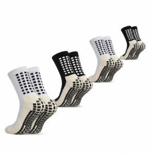 Yufree 4 Pairs Mens Grip Soccer Socks Non Slip Grippy Women Socks for Football Basketball Sports
