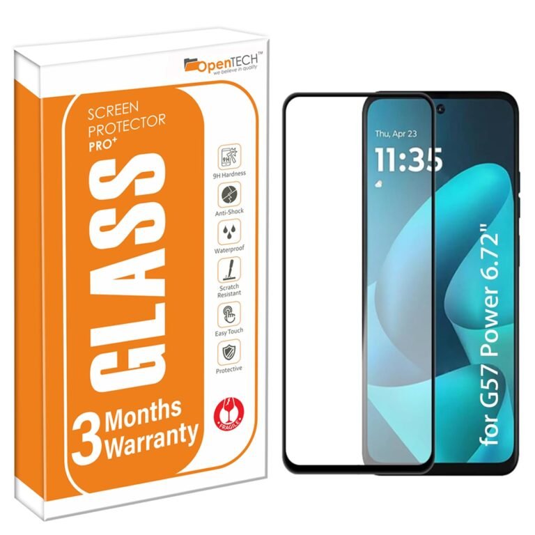 OpenTech® Military-Grade Tempered Glass Screen Protector Compatible For Motorola Moto G67 Power 5G / G57 Power 5G (6.7 inches) With Edge To Edge Coverage And Easy Installation Kit