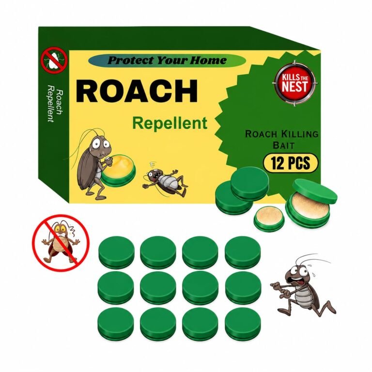 Cockroach Killer Bait Gel for Home – Natural Plant-Based Roach Control with Bait Stations – Odorless & Mess-Free Cockroach Repellent for Kitchen, Bathroom & Cabinets(Pack of 12)