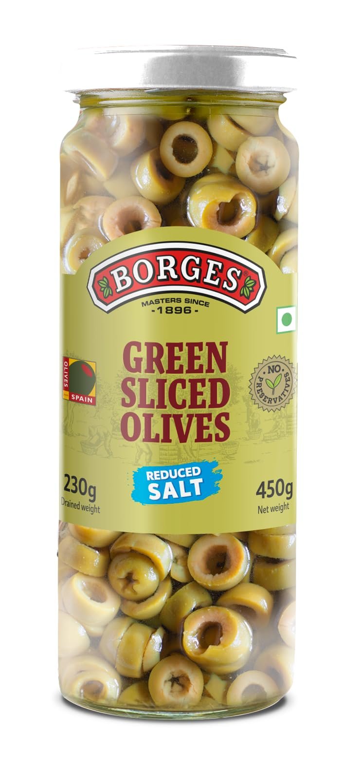 Borges Green Sliced Olives, 450g