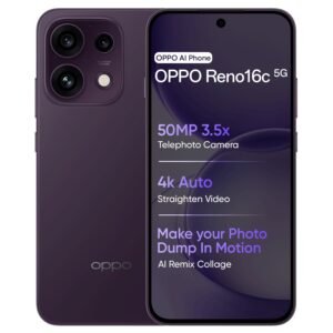 OPPO Reno16C 5G Smartphone 12GB+256GB Violet with No Cost EMI