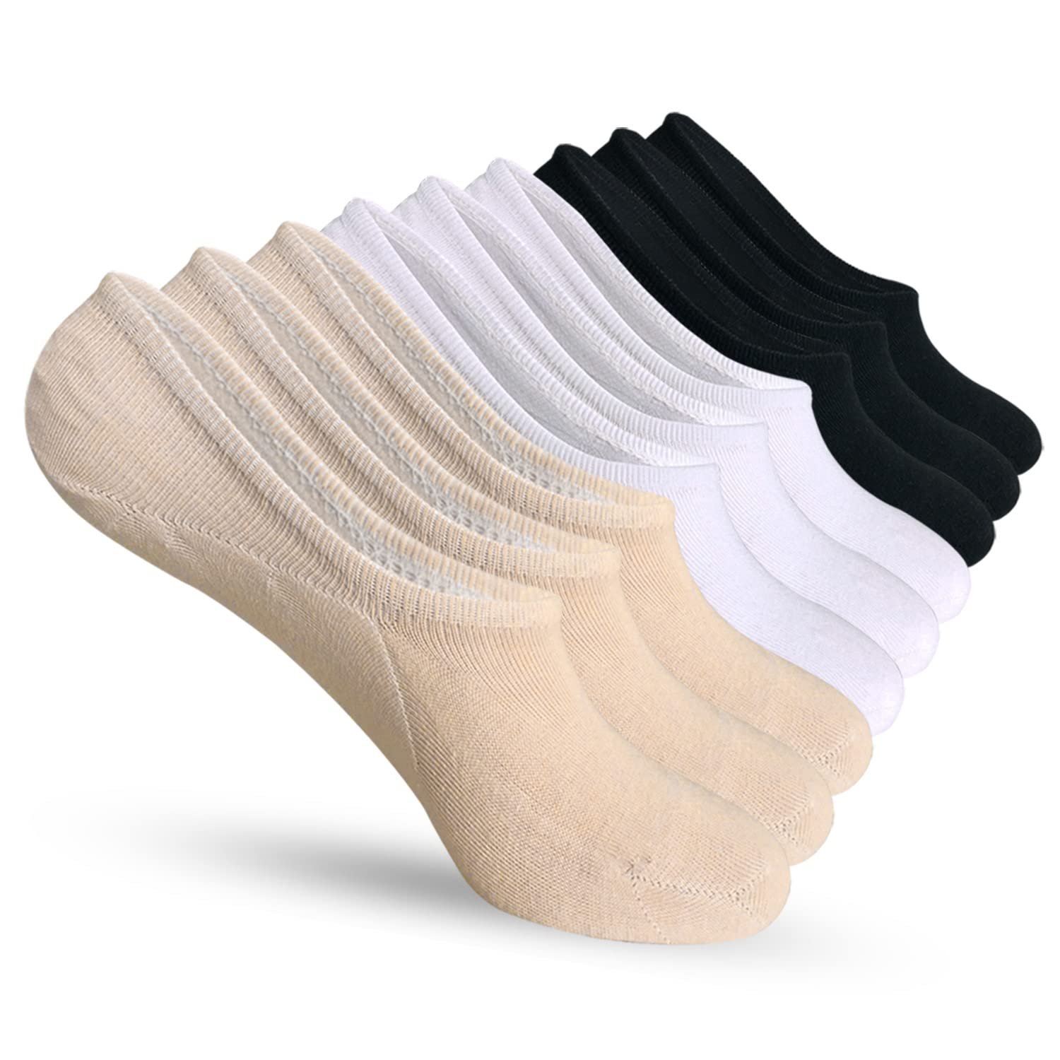 No Show Socks Women 6-9 Pairs Thin Casual Non-Slip Low Cut Flat Liner
