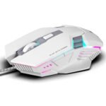 EvoFox New and Upgraded Spectre Wired Gaming Mouse with Upto7200 DPI Gaming Sensor | 6 Buttons Design | Upto 7 Million Clicks | 7 Colours Rainbow Lighting | 1.5m Braided Cable (White)