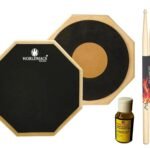 12″ advanced 3 rebound surface, Double-Sided Drum Practice Pad with Drumsticks,Rubber smell diffuser 59 ml & Carry Bag, Tough M.D.F wood Base, Portable Training drum Pad kit for Beginners