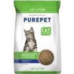 Purepet Cat Litter for All Cat Breed, Lavender Fragrance – 10kg Pack Pet Litter Tray Refill