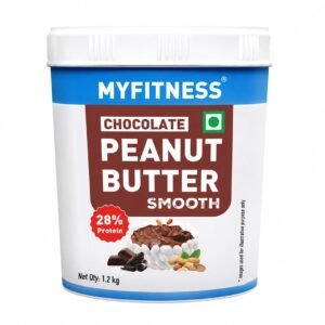 MYFITNESS Peanut Butter Chocolate Flavour, Smooth 1.2kg | 28g Protein | Tasty & Healthy Nut Butter Spread | Vegan | Cholesterol Free & Gluten Free | Zero Trans Fat | Creamy