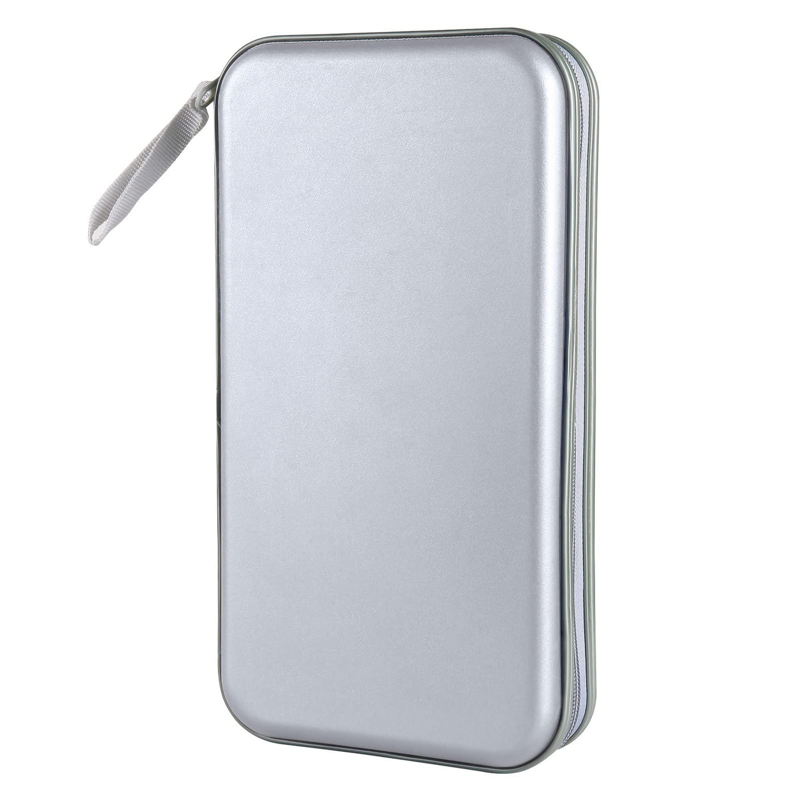 Siveit 80 Capacity Heavy Duty CD/DVD Wallet Binder, Storage, Case, Bag, Holder, Booklet (Silver)