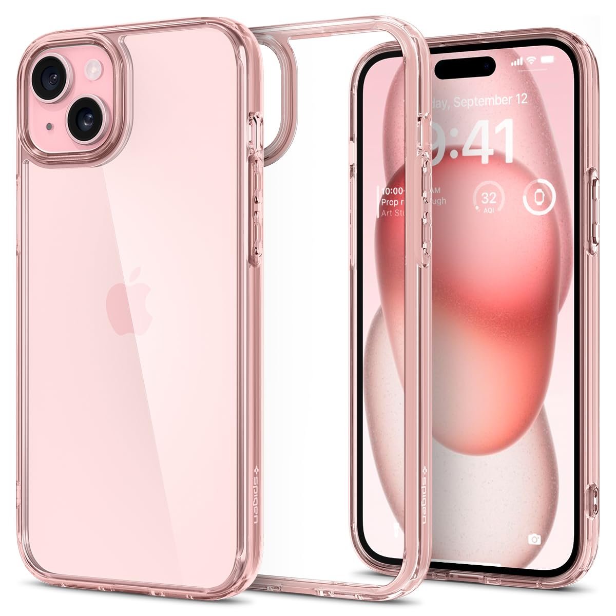 Spigen Ultra Hybrid Case for iPhone 15, Rose Crystal