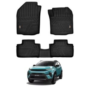 Amazon Basics 5D Custom Fit Car Floor Mats for Tata Nexon | Odor Free Virgin Polymer | All Weather Waterproof Protection | Edge to Edge Coverage | 3 Piece Set