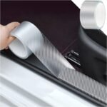 Prextex High Gloss Anti Scratch Cover Carbon Fiber Paint Protection Film Tape PPF for Car Protection and Decoration Car Bumper Door Guard Hood Sticker Protection Strip (White, 5 CM × 5 M)