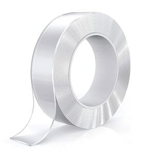 Amazon Brand – Solimo Nano Double Sided Tape, Multipurpose Super Sticky Gel Grip Mounting Tape, Washable, Reusable, No Residue, for Home & Office, 2mm Thick, 1.2 Inch Wide, Transparent (3 mtrs)