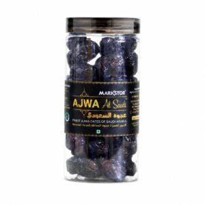 Markstor Ajwa Al-Saudi – Everyday Jar 500g – Dates (Ajwa Khajoor) of Madina, Saudi Arabia – Sealed Food-Grade PET Jar for the Table – Lab Tested