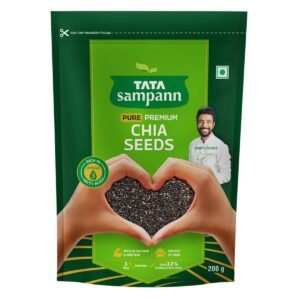 Tata Sampann Pure Chia Seeds, 200g, Rich in Calcium & Protein, Source of Iron, Trans Fat Free, Rich in Magnesium, Rich in dietary fibre, Rich In Omega 3 Fatty Acid