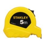 STANLEY STHT36127-812 5-Meter Plastic Short Measuring Tape for Home, DIY, Professional & Industrial Use, Push Lock & Automatic Retraction Feature, Ideal for Wood & Concrete Measurement, YELLOW & BLACK