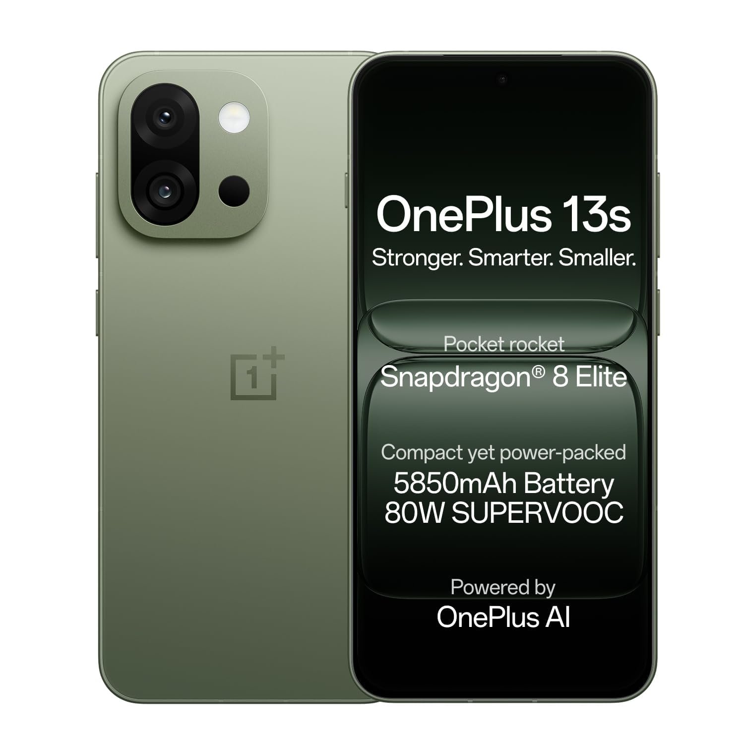 OnePlus 13s | Snapdragon® 8 Elite | Smarter with OnePlus AI | Lifetime Display Warranty | 16GB+512GB | Green Silk