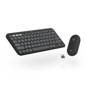 Logitech Pebble 2 Combo, Wireless Keyboard and Mouse, Quiet and Portable, Customisable, Logi Bolt, Bluetooth, Easy-Switch for Windows, macOS, iPadOS, Chrome –
