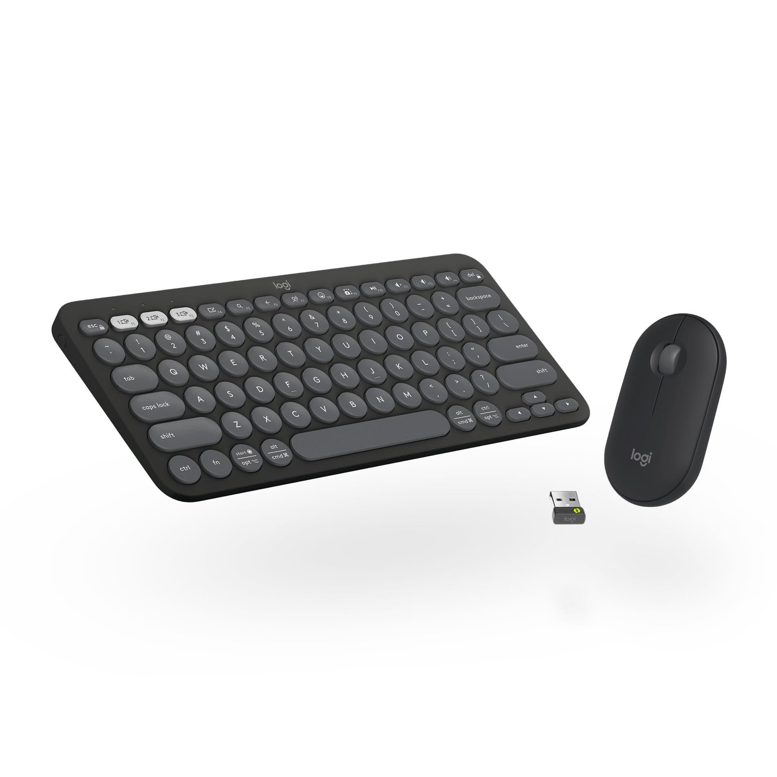 Logitech Pebble 2 Combo, Wireless Keyboard and Mouse, Quiet and Portable, Customisable, Logi Bolt, Bluetooth, Easy-Switch for Windows, macOS, iPadOS, Chrome –