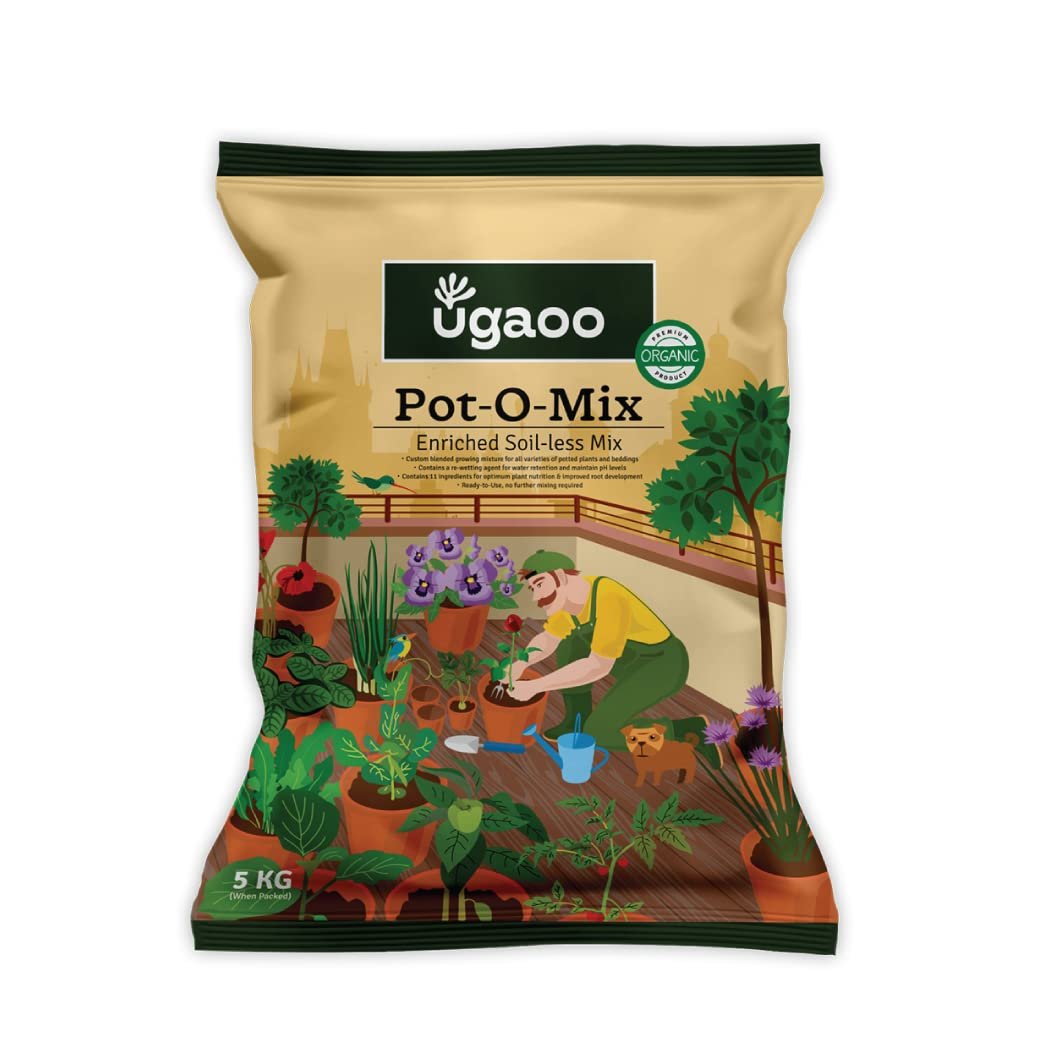 Ugaoo Pot-O-Mix Potting Soil with Fertilizer for Home Garden Plants – 5 kg