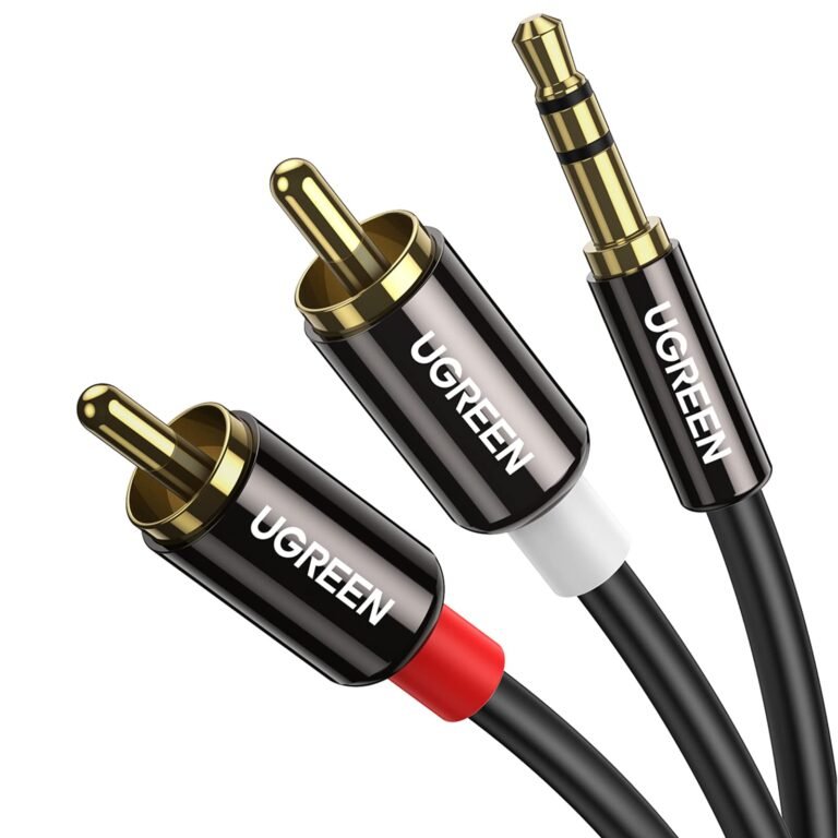 UGREEN 3.5mm to RCA Cable 1M, 2RCA Male to Aux Audio Adapter, HiFi Sound
