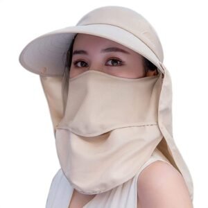 GUSTAVE® Unisex Summer Hats with Detachable Flaps, Sun Hats for Women, Sun Protection Cap for Women, for Gardening, Beach, Boating, Fishing