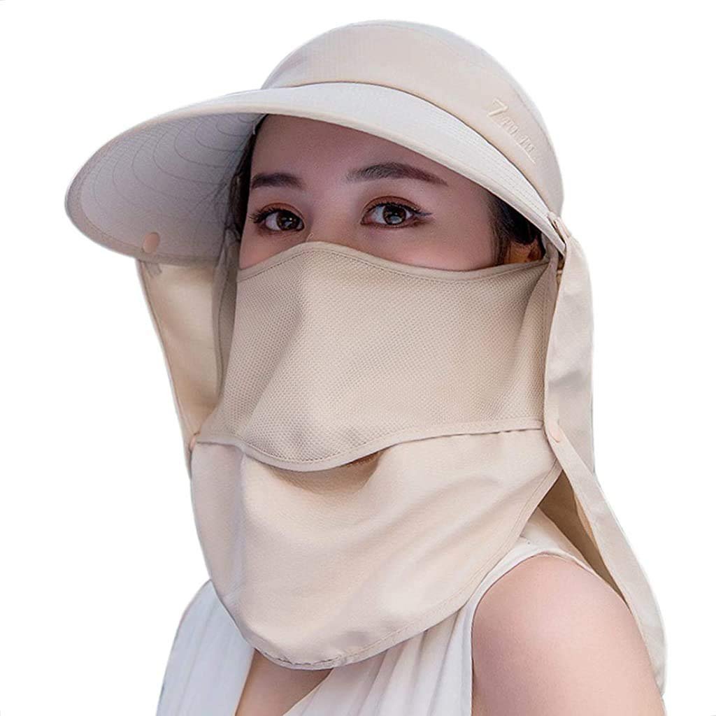GUSTAVE® Unisex Summer Hats with Detachable Flaps, Sun Hats for Women, Sun Protection Cap for Women, for Gardening, Beach, Boating, Fishing