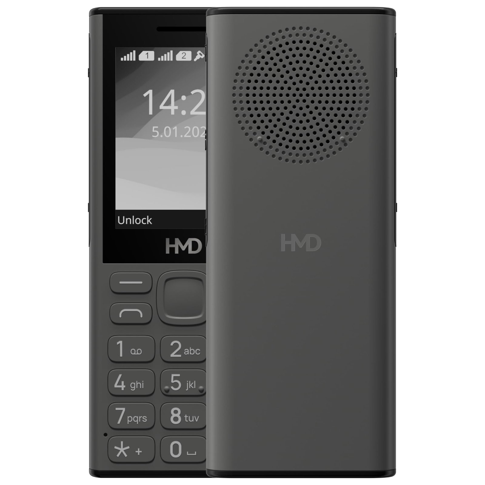 HMD 130 Music Keypad Mobile Phone | Built-in Powerful Loud Speaker & Dedicated Music Buttons | Music Player and Wireless FM Radio | 2500 mAh Battery & Type C Fast Charger | Dark Grey