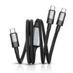 KARWAN 100W 2in1 Type C to Type C Cable [2 Yrs Warranty] Dual Port USB-C PD Fast Charging Cable with E-Marker Chip, Compatible with Laptops,Macbook,Tablet,iPhone,Smartphones & Other Type-C Devices