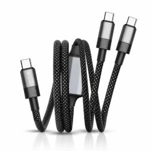 KARWAN 100W 2in1 Type C to Type C Cable [2 Yrs Warranty] Dual Port USB-C PD Fast Charging Cable with E-Marker Chip, Compatible with Laptops,Macbook,Tablet,iPhone,Smartphones & Other Type-C Devices