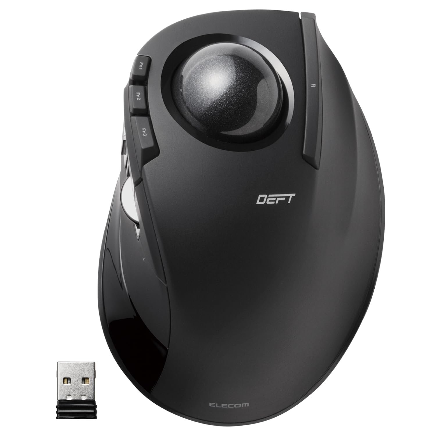 ELECOM Wireless trackball mouse For the index finger 8 button tilt function black M-DT2DRBK