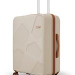 Safari Pentagon Pro 8 Wheels 66cm Medium Size Trolley Bag, Hard Case Polypropylene, 360º Wheeling Check in Luggage, Suitcase for Travel, Trolley Bags for Travel, Luxury Beige