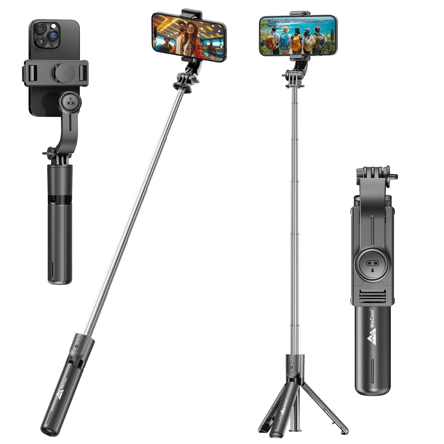 S1 67cm Selfie Stick Tripod, 3-in-1 Multifunctional Design with Detachable Wireless Remote, Portable & Lightweight Phone Tripod for Vlogging, Photography, iPhone & Android Smartphones