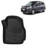 Kingsway Accessories Premium 4.5D Car Floor Mats Only Compatible with Maruti Suzuki Alto K10 (Year 2014 to 2022), Set 3 Pcs, 100% Waterproof Tray Shape PVC Foot Mats | Black | 1 Year Warranty