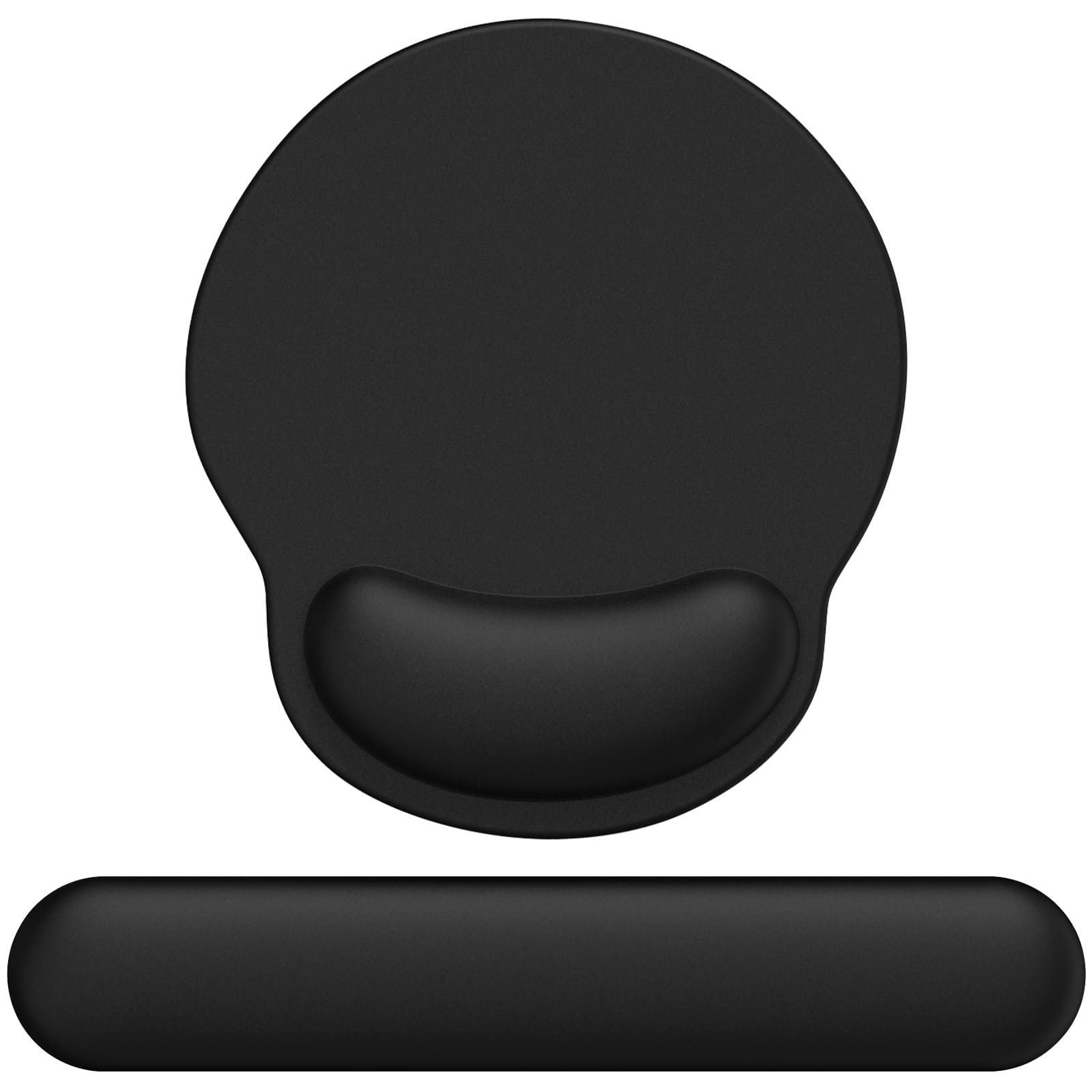 eulps Mouse Pad Wrist Support, Ergonomic Memory Foam Keyboard Wrist Pad & Gel Wrist Rest Set for Computer Keyboard for Easy Typing & Pain Relief for Office & Home(Black Set)