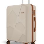 Safari Pentagon Pro 8 Wheels 75cm Large Size Trolley Bag, Hard Case Polypropylene, 360º Wheeling Check in Luggage, Suitcase for Travel, Trolley Bags for Travel, Luxury Beige