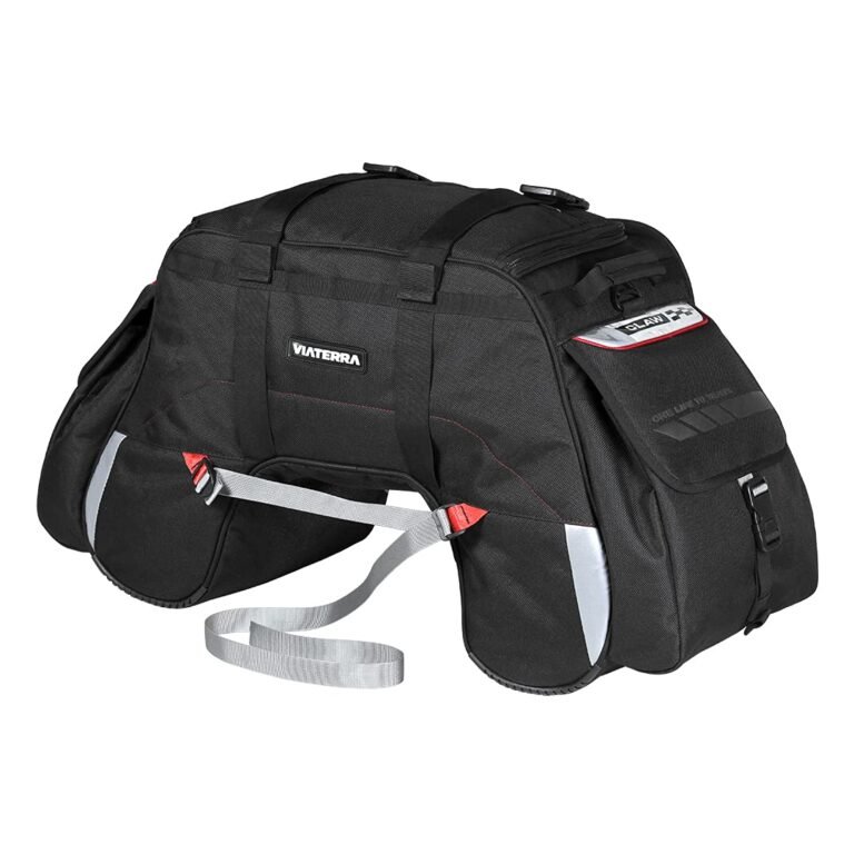 ViaTerra Claw 72L Motorcycle Tail Bag with Rain Cover (Black)