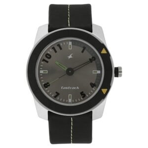 Fastrack Skyline Quartz Analog Grey Dial Black Leather Strap Watch for Guys – NS3015AL02