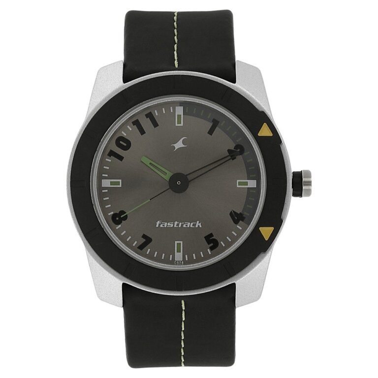 Fastrack Skyline Quartz Analog Grey Dial Black Leather Strap Watch for Guys – NS3015AL02