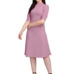 PURVAJA Women’s Fit and Flare Knee-Length Dress in Black