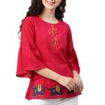 Yash Gallery Womens Premium Fabric Embroidered Casual Top Womens & Girls