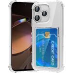 Premium Shockproof Transparent TPU Back Case Cover with Built-in Slim Card Holder Wallet for Mi Redmi 12 5G / Poco M6 Plus 5G / M6 Pro 5G – Clear