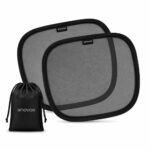 Enovoe Car Window Shade – (2 Pack) – 21″x14″ Cling Sunshade for Car Windows – Sun, Glare and UV Rays Protection for Your Child – Baby Side Window Car Sun Shades