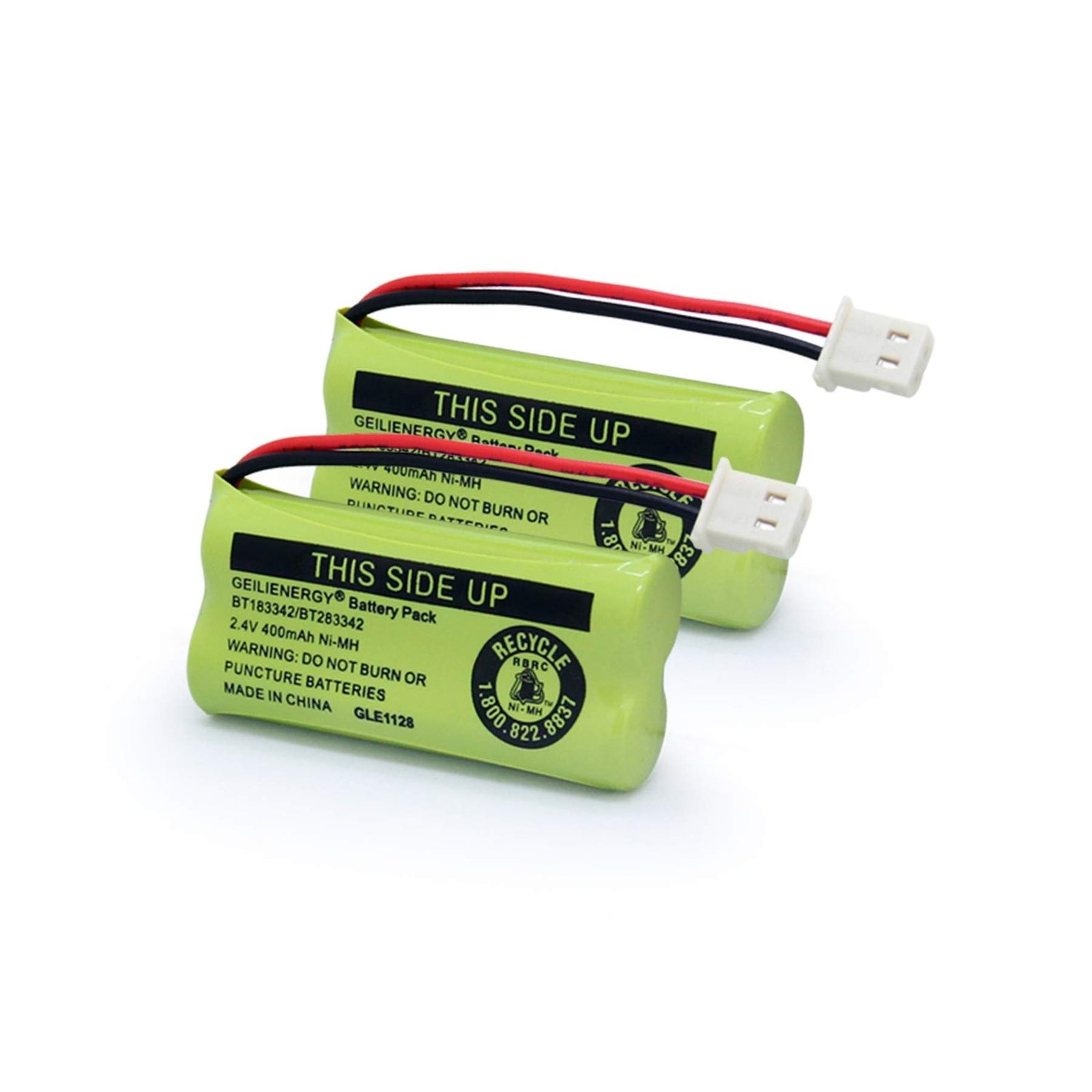 Geilienergy BT183342 BT283342 BT166342 BT266342 BT162342 BT262342 Battery Compatible with VTech CS6114 CS6419 CS6719 AT&T EL52300 CL80112 VTech CS6719-2 Cordless Handsets (Pack of 2)