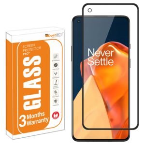 OpenTech® Military-Grade Tempered Glass Screen Protector Compatible with OnePlus 9RT 5G with Edge to Edge Coverage and Easy Installation kit